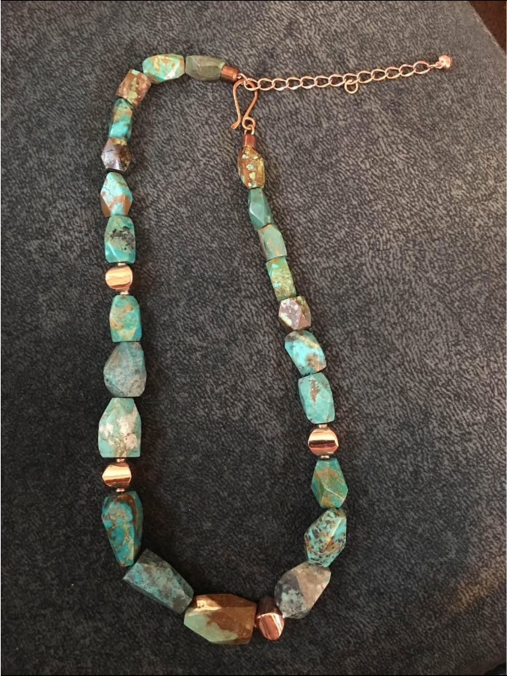 Find Minds by Jay King Turquoise Natural Gemstone Necklace with copper accents.